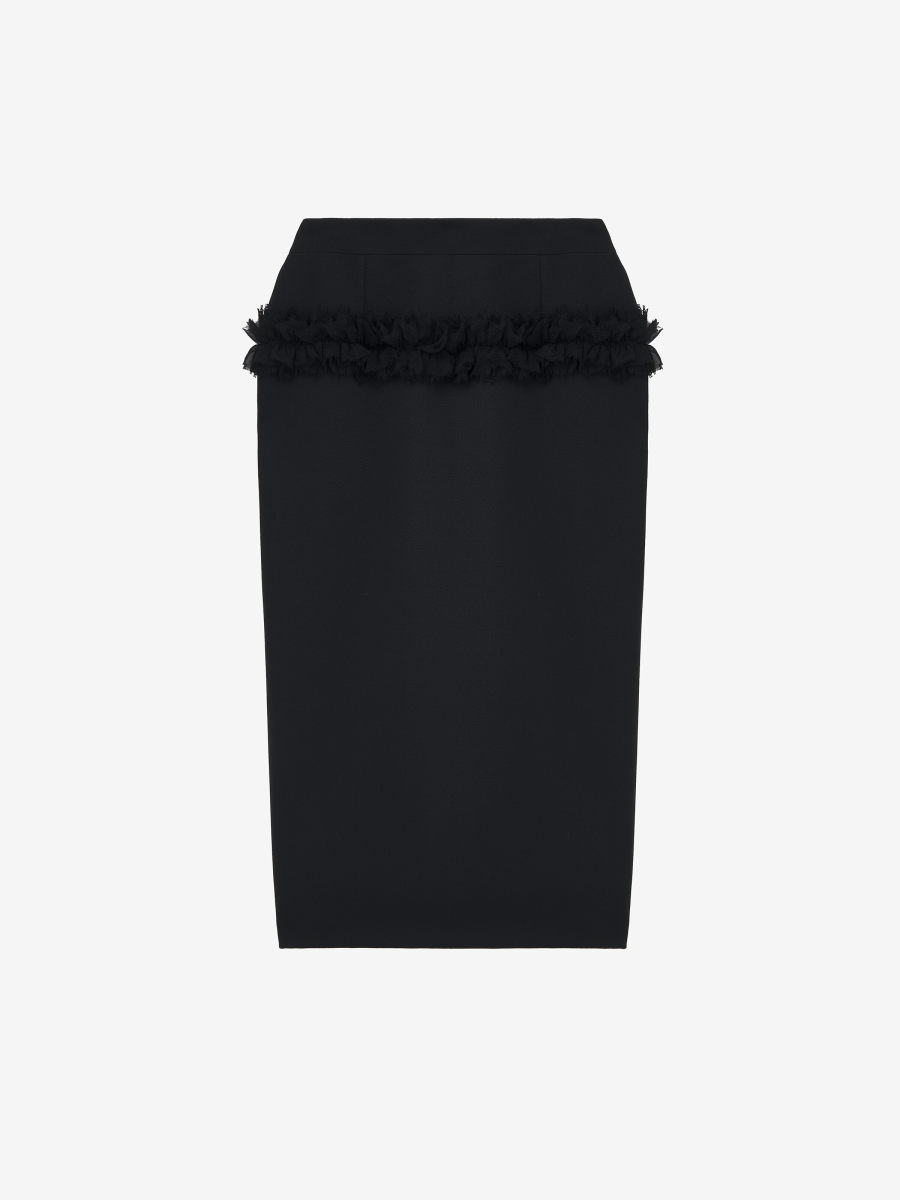 ALEXANDER MCQUEEN - Slashed Buttoned Pencil Skirt - Item 839515QJAAC1000